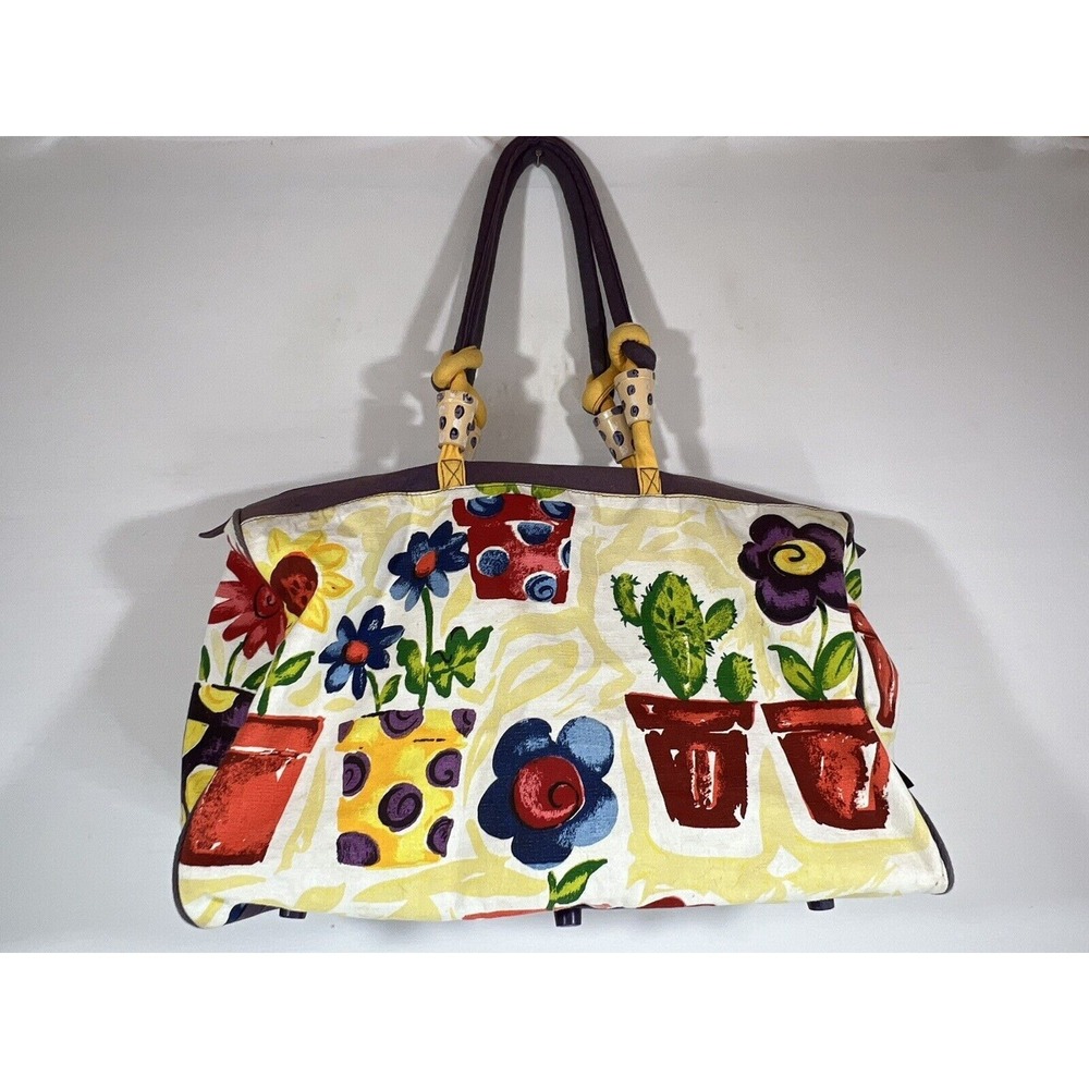 Sun N Sand Duffle Bag Large Floral Weekender Coastal Boho Travel Tote Colorful